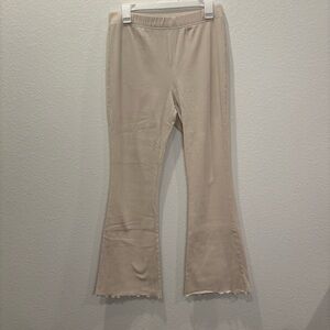 Wild Fable Ribbed Flare Leggings Beige Cream High Waist Womens Size Large